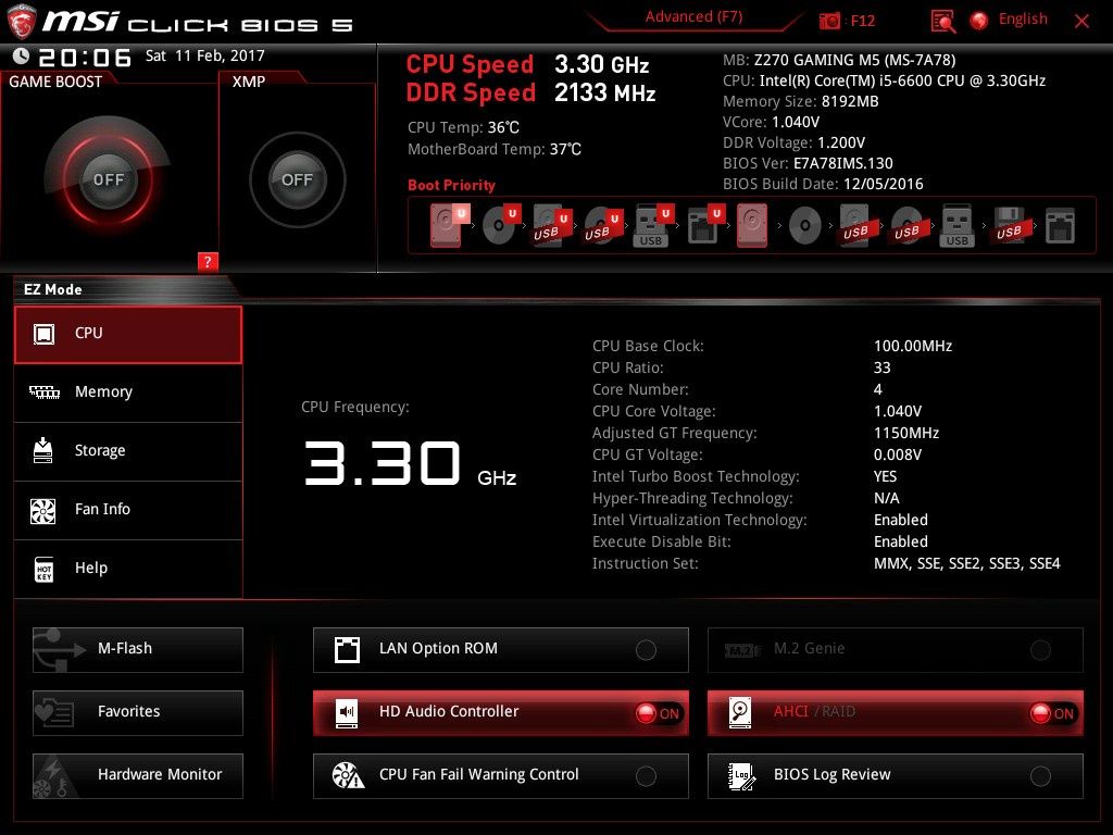 MSI Z270 Gaming M5 - Click BIOS 5