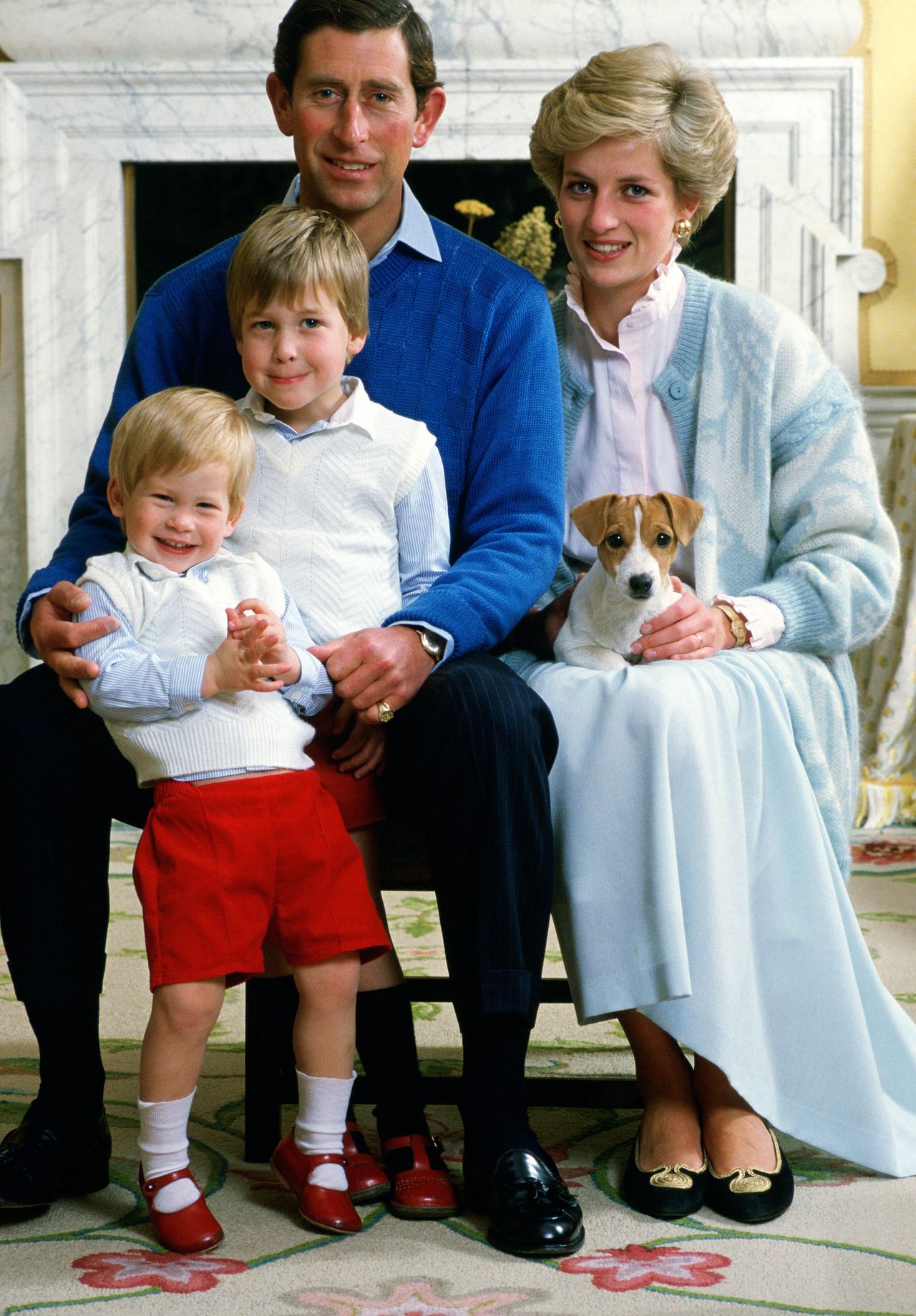 King Charles III and Princess Diana with their sons