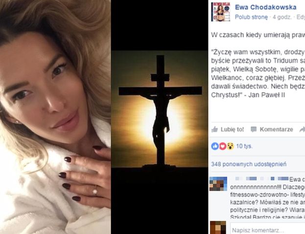 Chodakowska pokazuje ZDJĘCIE KRZYŻA, fanki są OBURZONE: "Wrzucasz jakiś KATOLICKI BEŁKOT! Życzę ci, żebyś OTWORZYŁA OCZY!"