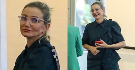 Dawno niewidziana Cameron Diaz "przyłapana" na pogawędce na parkingu. Emerytura jej służy? (ZDJĘCIA)