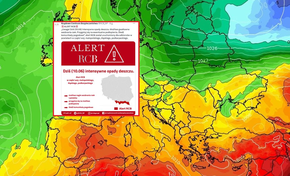 RCB i IMGW ostrzegają przed niebezpiecznymi zjawiskami pogodowymi