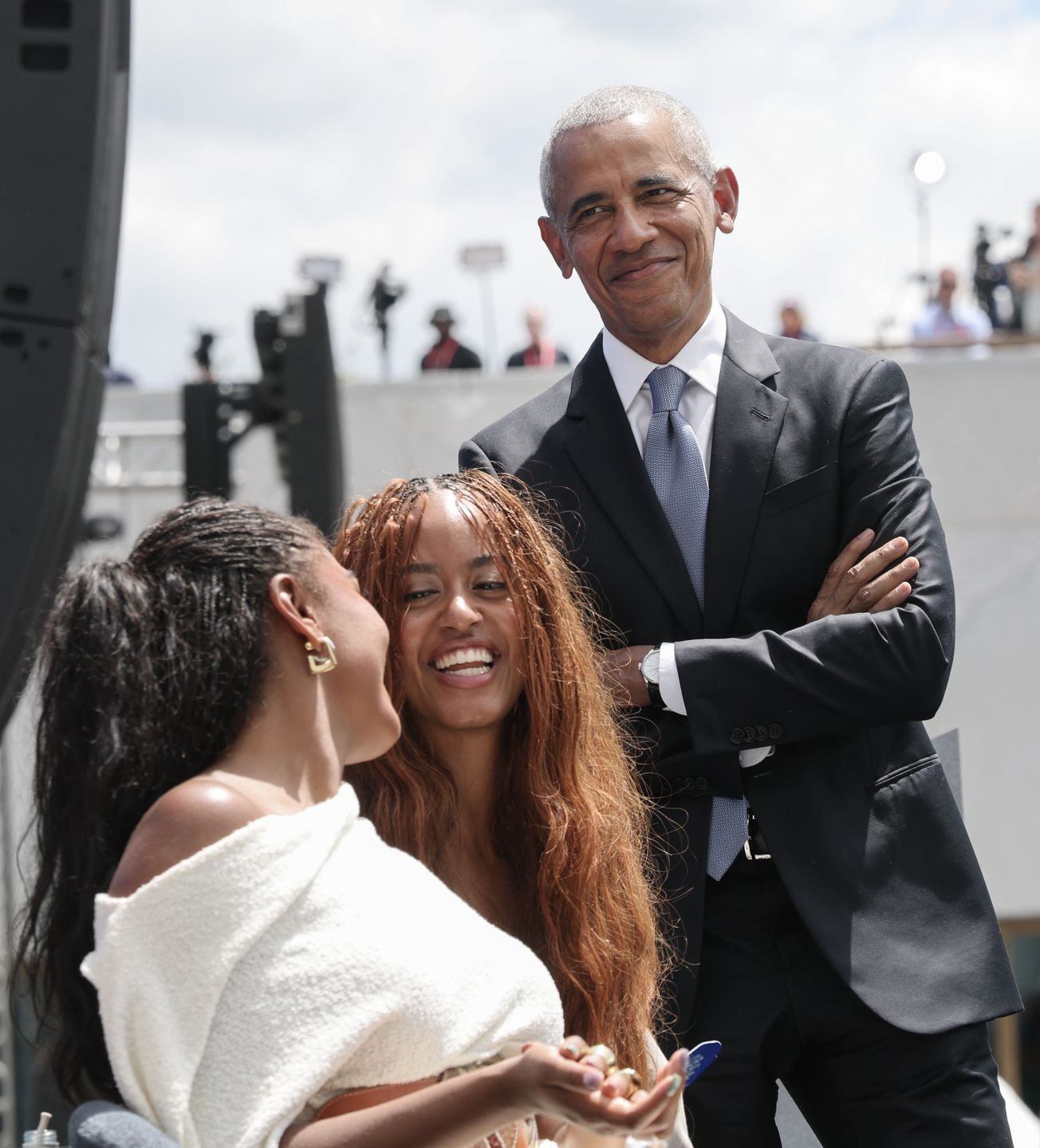 Sasha Obama, Malia Obama i Barack Obama