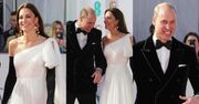 Kate Middleton w białej sukni i czarnych rękawiczkach zachwyca na gali BAFTA u boku księcia Williama (FOTO)