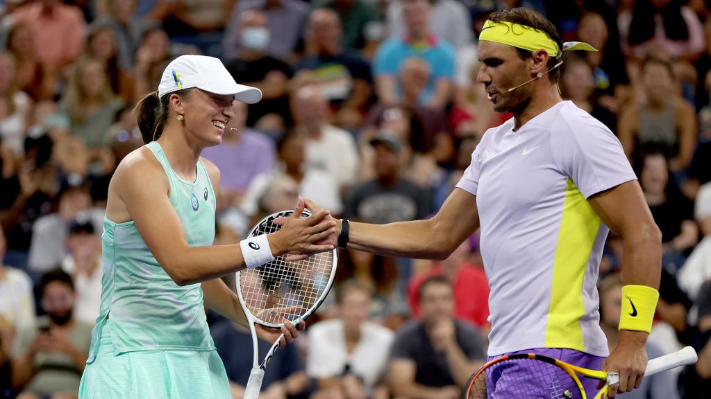 Getty Images / Matthew Stockman / Na zdjęciu: Iga Świątek i Rafael Nadal