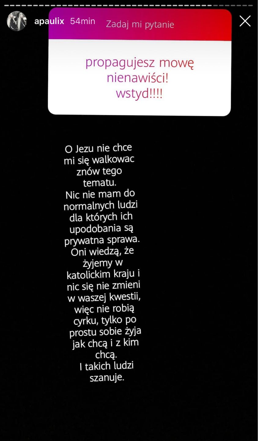 Wynurzenia Pauliny Radzikowskiej na Instagramie