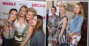 Gwiazdy na prezentacji filmu "Kochaj": Małgorzata Kożuchowska, Magdalena Lamparska i Olga Bołądź. Każda pokazała się w dwóch stylizacjach