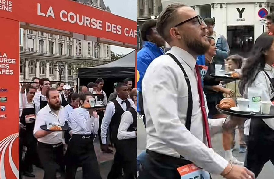 Najbardziej ikoniczny bieg w Paryżu. Kelnerzy ścigali się z croi