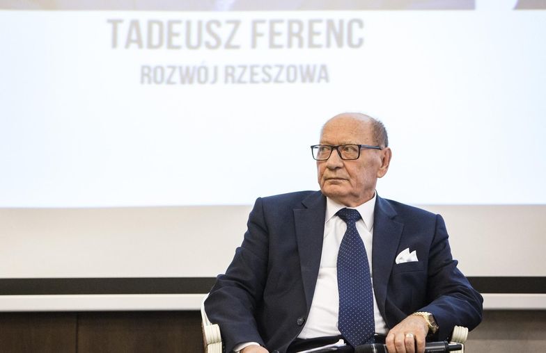 Prezydent Rzeszowa Tadeusz Ferenc podczas kampanii wyborczej.