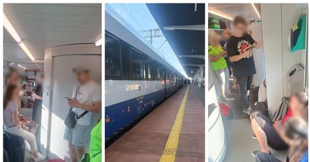 Pasażerowie wściekli, siedzą gdzie popadnie. Nawet konduktor miał dość