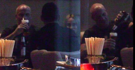Piotr Zelt raczy się piwkiem w luksusowej restauracji