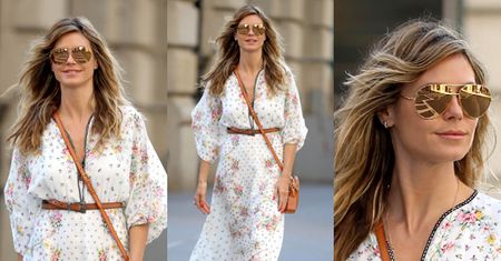 Zrelaksowana Heidi Klum w sukni boho za prawie 7 tysięcy