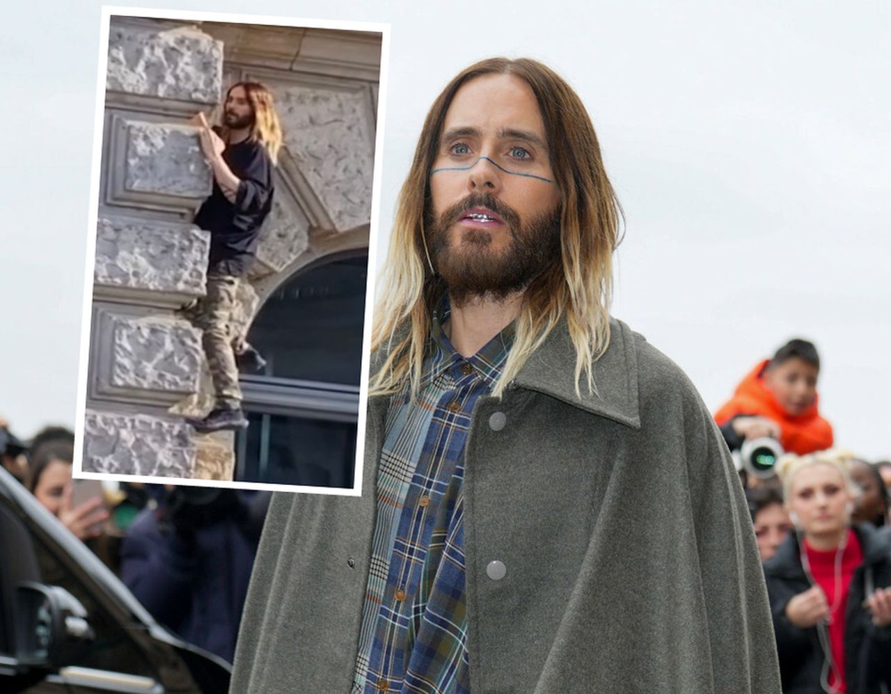 Jared Leto wzbudził sensację. Zaczął wspinać się po ścianie hotelu