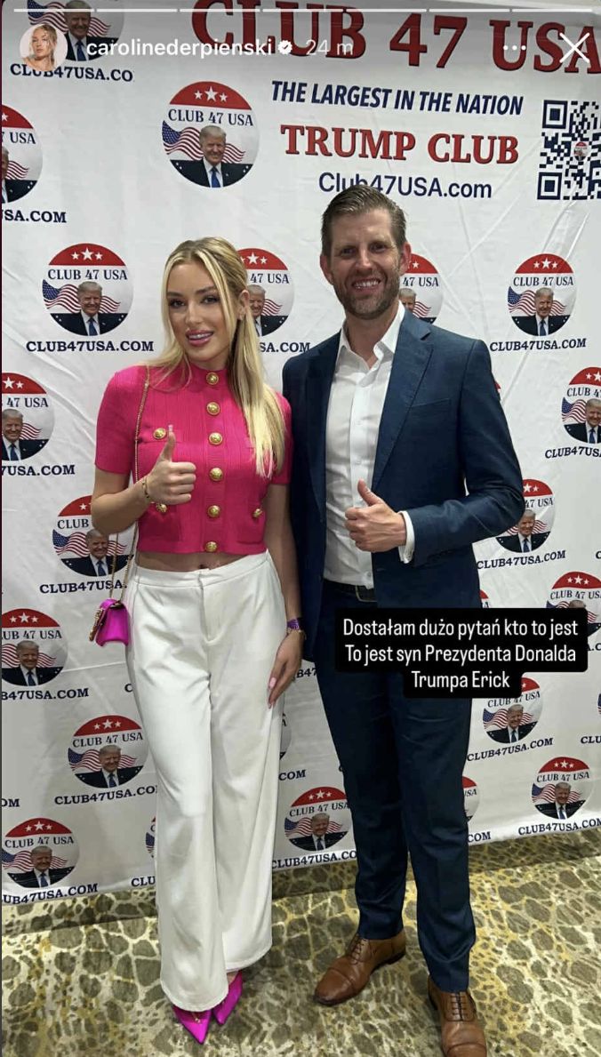 Caroline Derpienski i Erick Trump