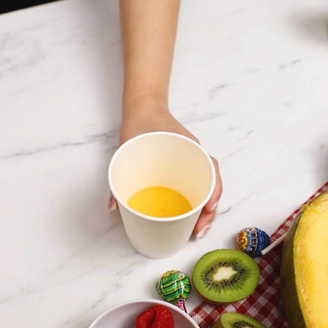 I prepare homemade ice cream in cups