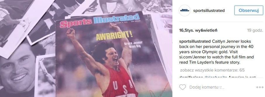 Bruce Jenner na okładce "Sports Illustrated" po zwycięstwie na Igrzyskach Olimpijskich w Montrealu w 1976 r.