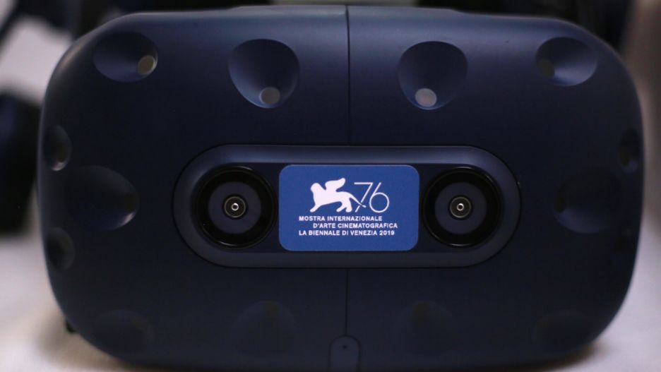 VENICE, ITALY - SEPTEMBER 03: A Venezia 76 Oculus Rift Headset is displayed for use during the Venice Virtual Reality At Lazzaretto Vecchio Island (VR Island) during the 76th Venice Film Festival at  on September 03, 2019 in Venice, Italy. (Photo by Amy T. Zielinski/Getty Images)