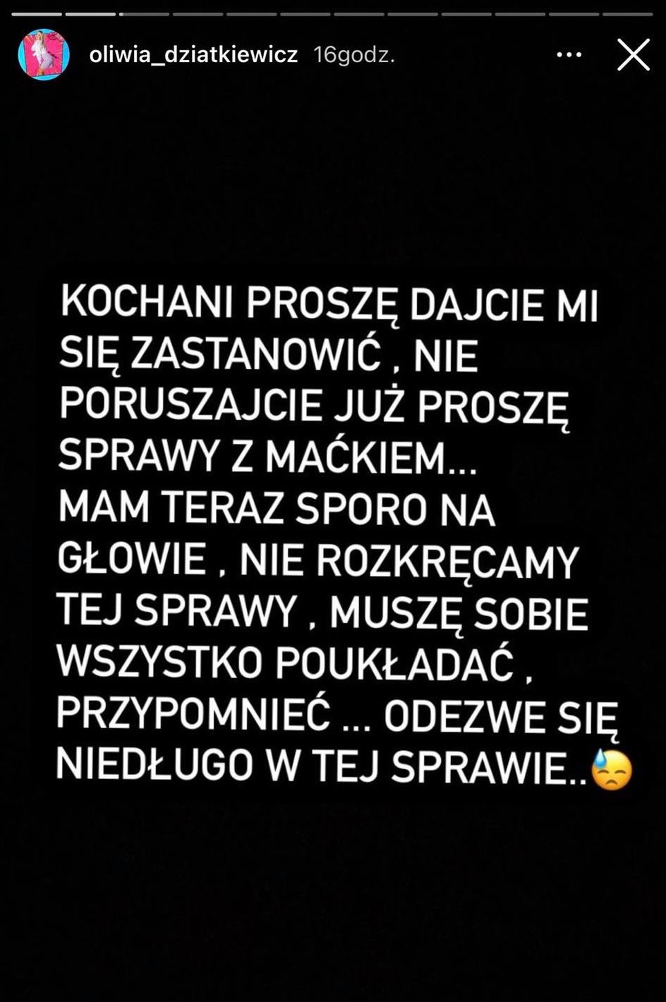 Oliwia Dziatkiewicz komentuje oskarżenia pod adresem Maćka. Apeluje, aby "nie robić sensacji"