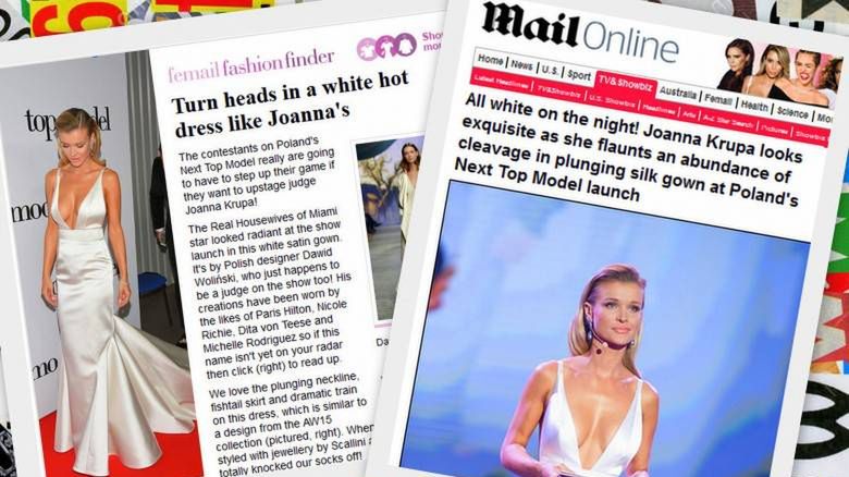 Zagraniczna prasa zachwyca się sukienką Joanny Krupy