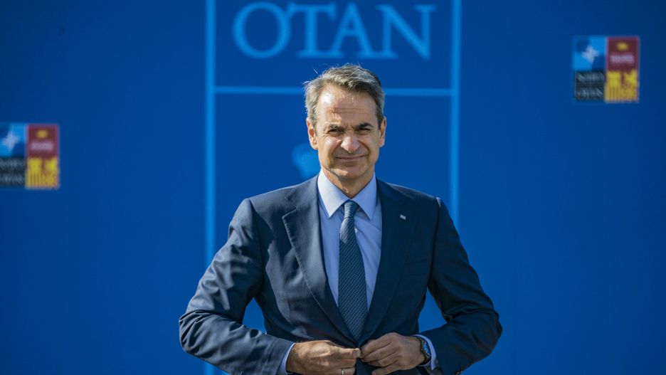 The Prime Minister of Greece, Kyriakos Mitsotakis, in the NATO Summit in Madrid. (Photo by Celestino Arce/NurPhoto via Getty Images)