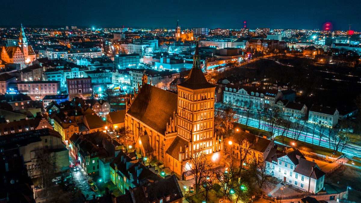  Olsztyn z lotu ptaka. Fot. Aleksander – Adobe Stock