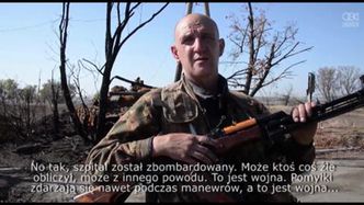 Mieszkańcy sprawdzają szkody na głównej drodze dojazdowej do Ługańska