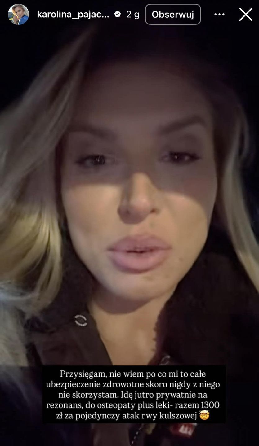 Karolina Pajączkowska psioczy na NFZ