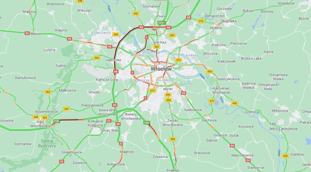 Wrocław. Paraliż komunikacyjny. Korki na AOW i A4