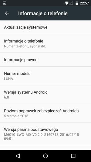myPhone Luna II system