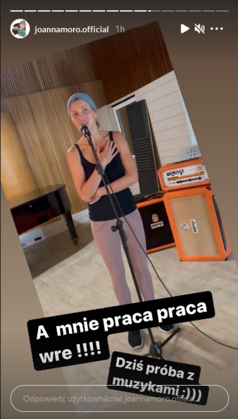 Joanna Moro szlifuje wokal przed kolejnym występem