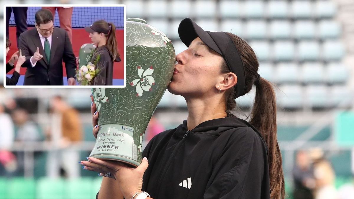 Na głównym zdjęciu: Jessica Pegula (Chung Sung-Jun/Getty Images), w ramce: zabawna scenka z tenisistką (Twitter/The Tennis Letter)