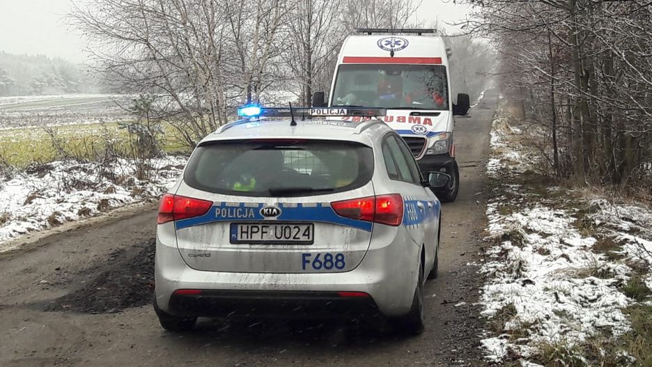 Policja na miejscu zdarzenia