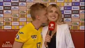 Eliminacje Euro 2020. Oleksandr Zinczenko pocałował dziennikarkę podczas wywiadu