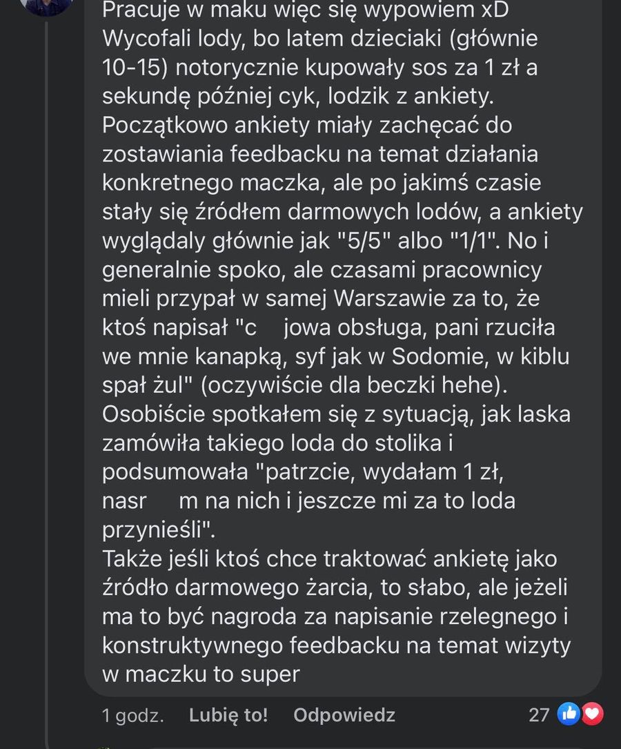 Ankieta McDonald's była złym pomysłem?