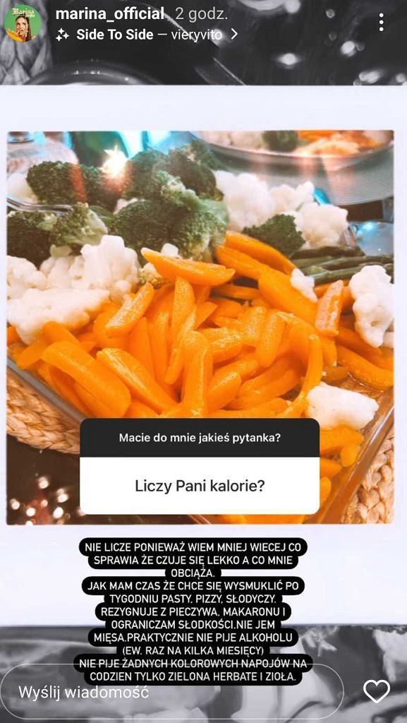 Screen z InstaStories Mariny Łuczenko