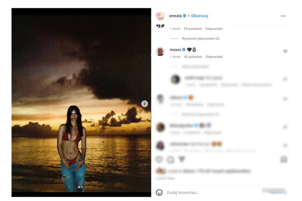 Tajemniczy komentarz pod wpisem Emily Ratajkowski