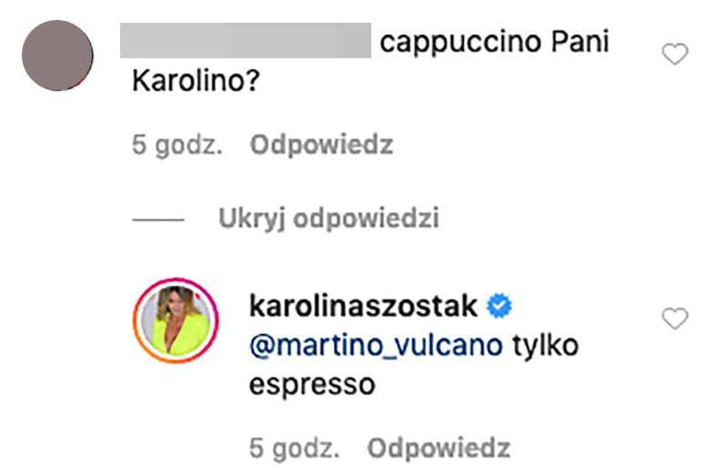 Jaką kawę pije Karolina Szostak?