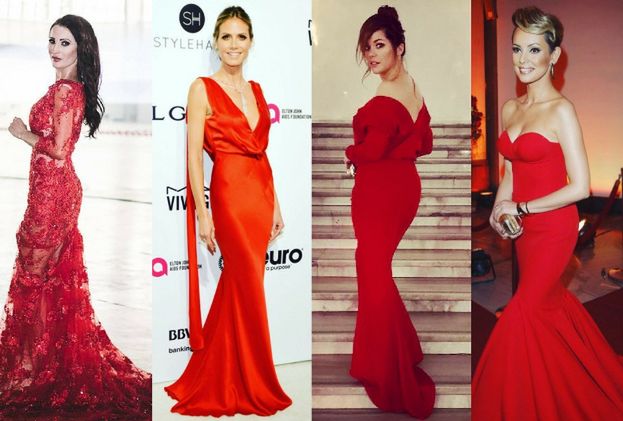 Długie czerwone sukienki w stylizacjach gwiazd