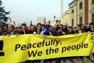 Demonstracja w Tiranie
