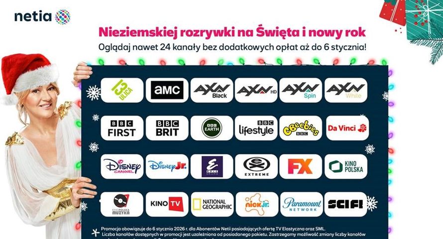 24 kanały za darmo w Netii. Świąteczna promocja