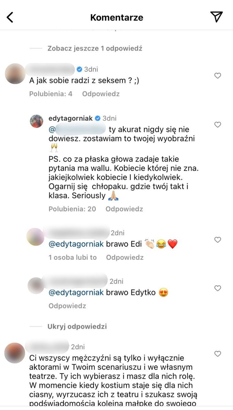 Edyta Górniak odpowiada na nietaktowne pytanie internauty. Padły mocne słowa