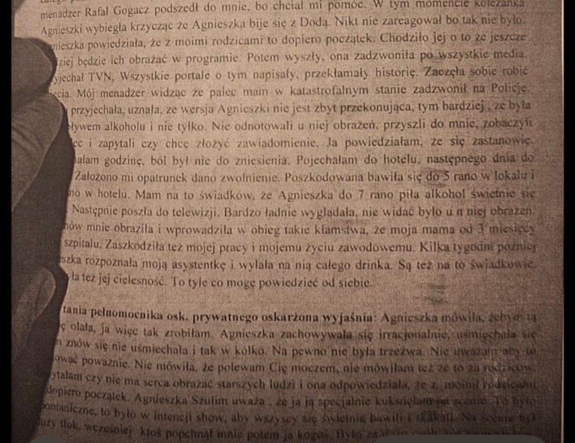 Akta sprawy Szulim vs Doda