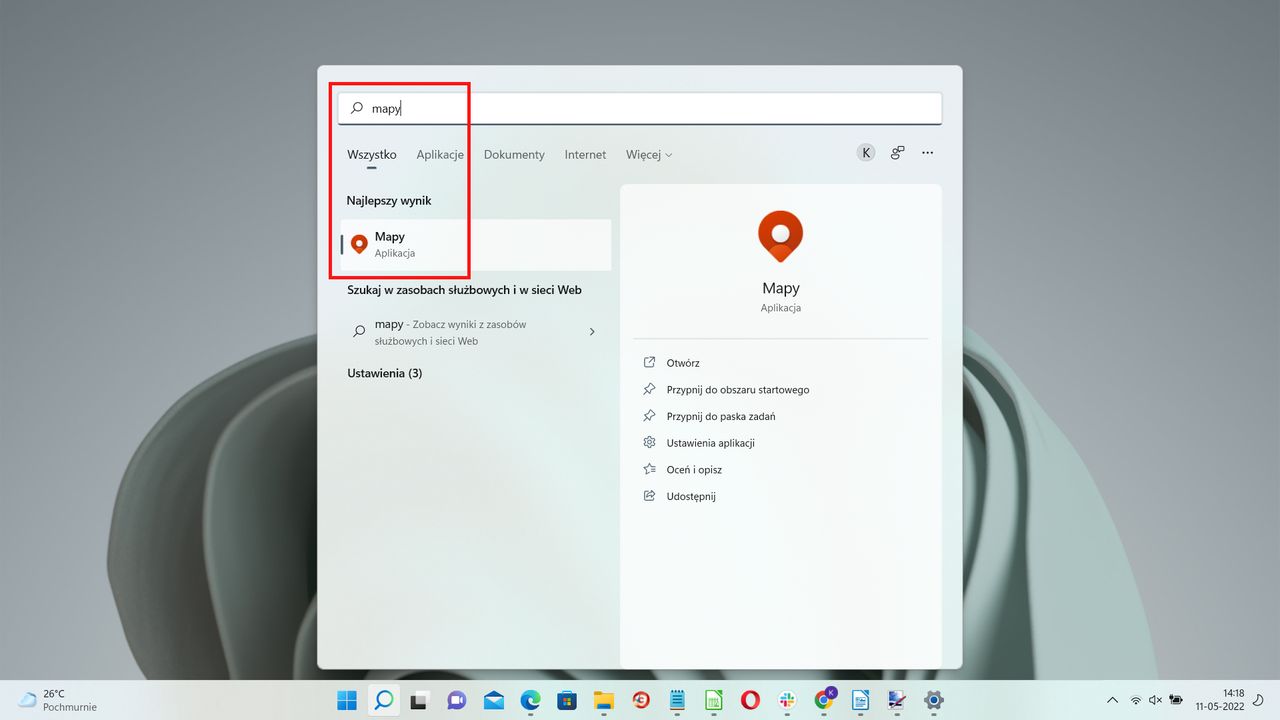 Windows 11: uruchamiamy aplikację Mapy