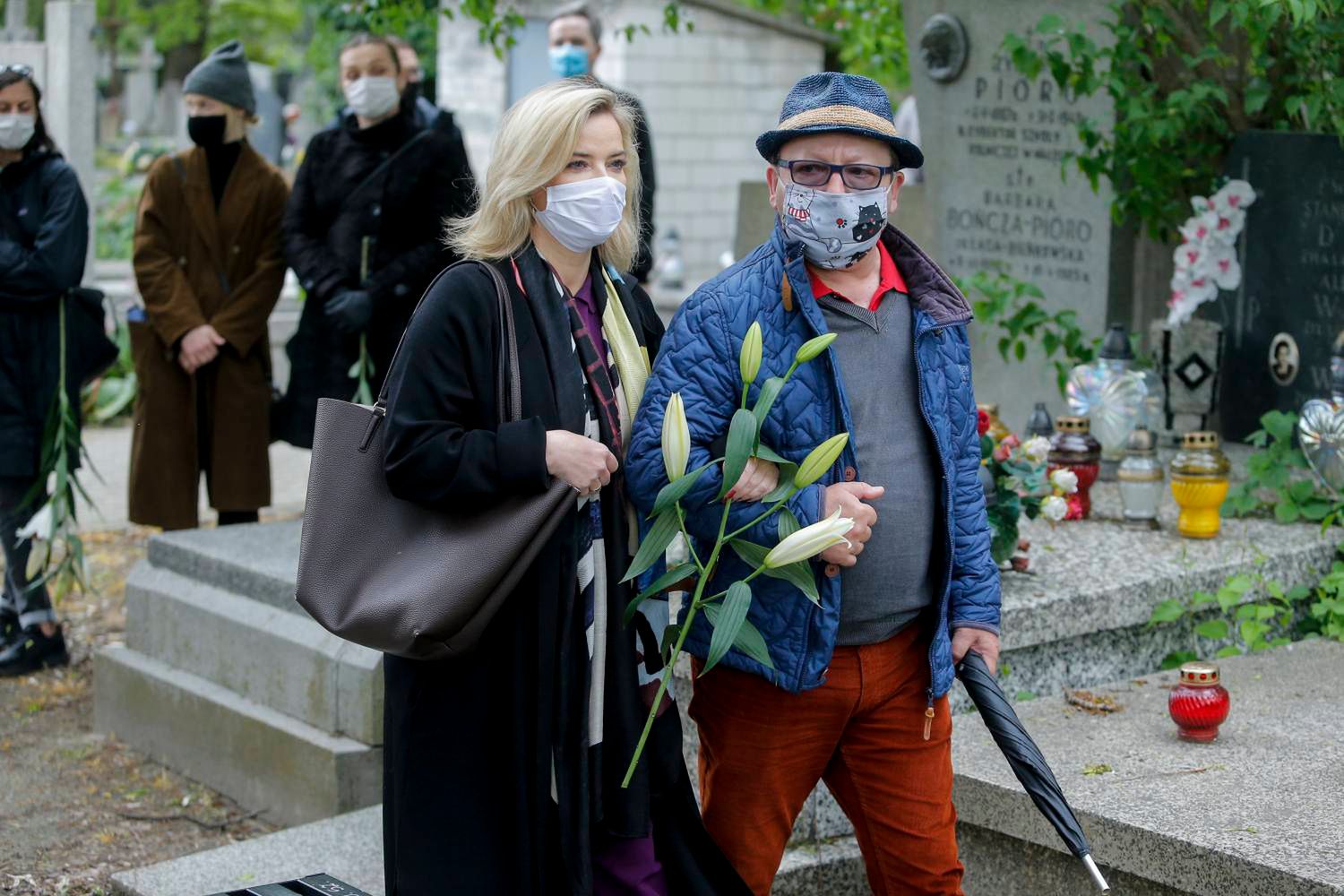 Monika i Zbigniew Zamachowscy na pogrzebie Łapińskiego