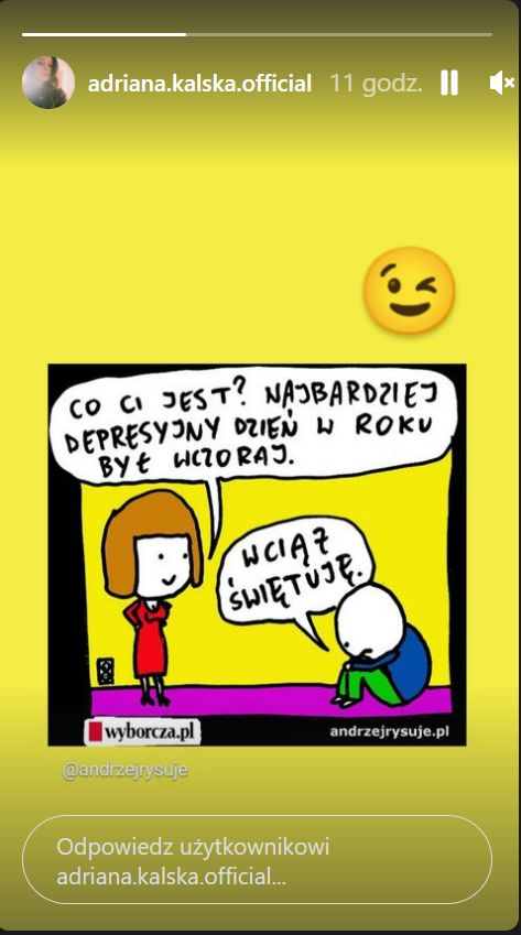 Wymowny komentarz Adrianny Kalskiej