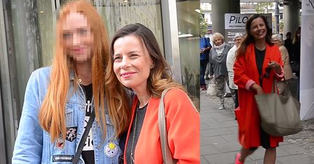 Uśmiechnięta Agata Kulesza rozchwytywana przez fanów pod TVN-em