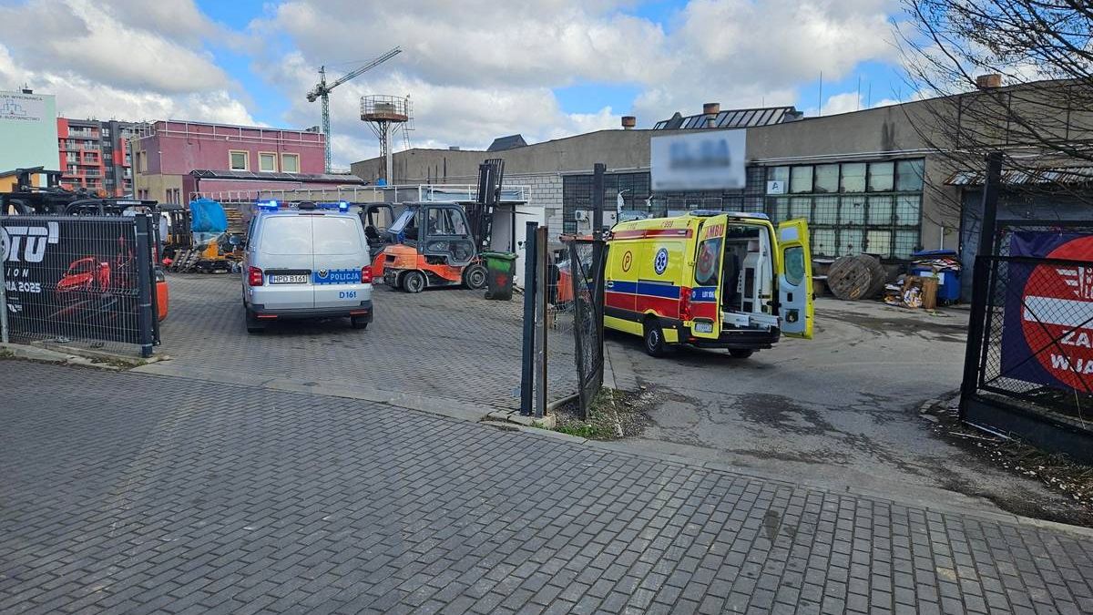 Wypadek przy pracy na terenie jednej z firm przy ul. Nałęczowskiej w Lublinie