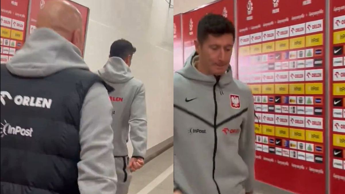 Twitter / meczyki.pl / Robert Lewandowski opuścił stadion kulejąc