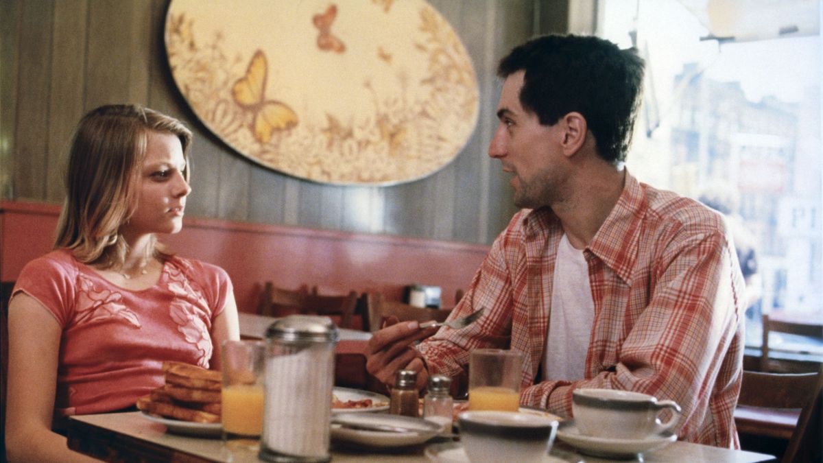 Jodie Foster i Robert de Niro na planie "Taksówkarza"