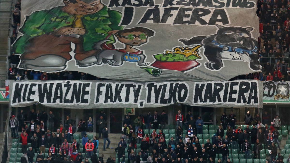 Kibice Wisły Kraków podczas meczu z Legią Warszawa