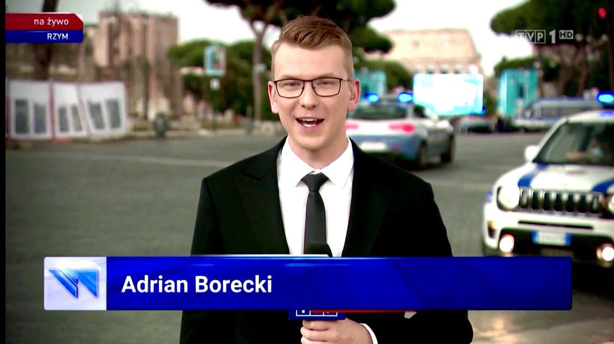 Adrian Borecki pracuje dla TVP od 2018 r.